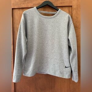 Nike Women’s open back sweatshirt in gray, size Medium